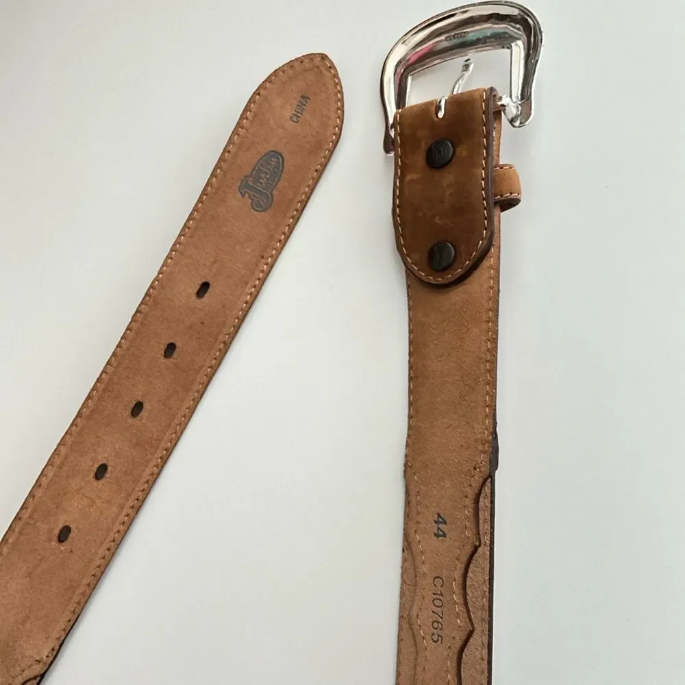 Justin Brown Leather Belt Western 44